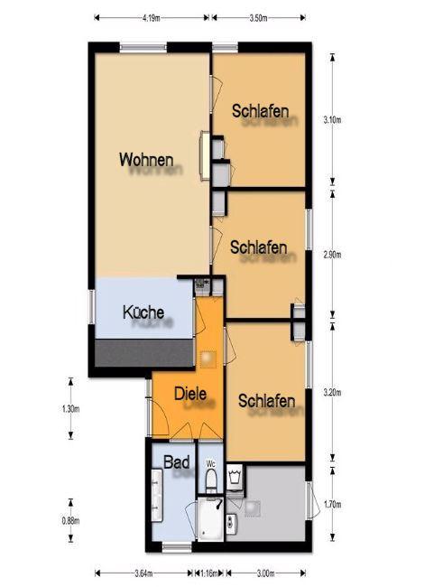 Grundriss des Bungalows Wolk(e) 11